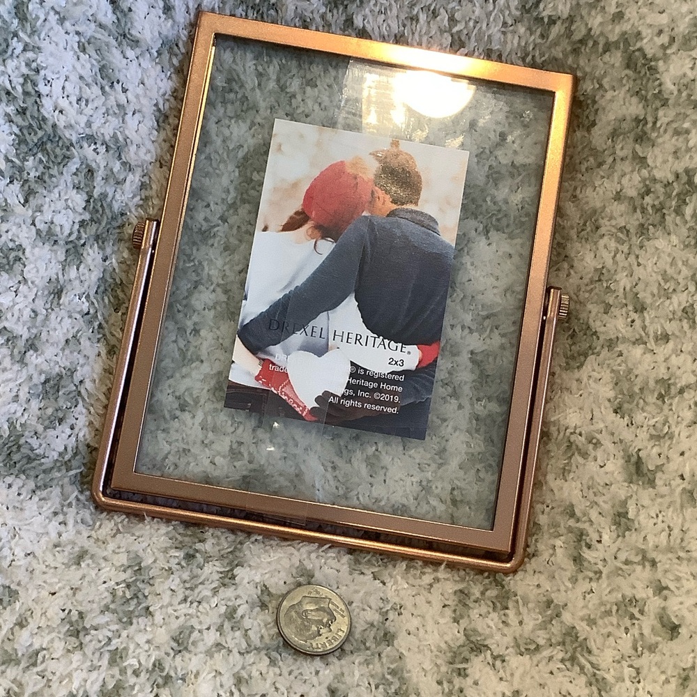 Drexel Heritage Copper-Tone Glass Picture Frame NWT 2x3” - Picture 9 of 12